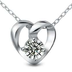 Cubic Zirconia Heart Slide Pendant For Women ***.925***