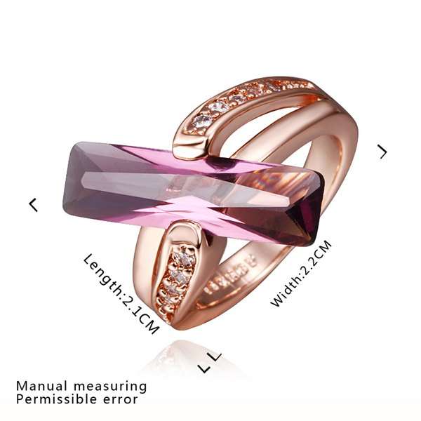 Romantic Embellished Red Rhinestone ***** SOLID Rose Gold**** Ring For Women