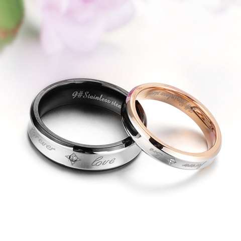 Titanium Couple Rings Wedding Engagement Rings One Pair Size 9 & 7
