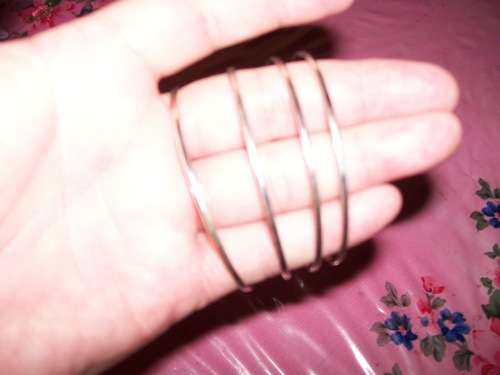 Sterling Silver 2mm D-Shape Bangles. Hallmarked 925. 4 Available.