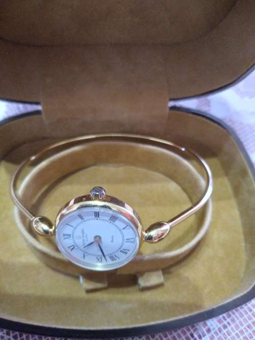 Gold Plated Michel Herbalin Bangle Watch in Absolute Spotless Condition!