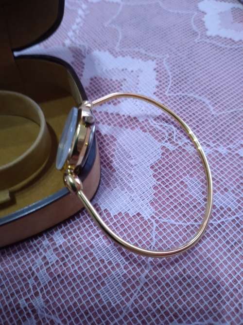 Gold Plated Michel Herbalin Bangle Watch in Absolute Spotless Condition!