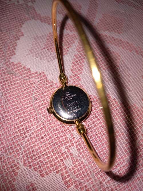Gold Plated Michel Herbalin Bangle Watch in Absolute Spotless Condition!