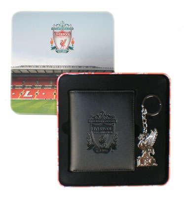 Liverpool F.C. Leather Wallet & Key Ring Gift Set