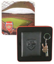 Arsenal F.C. Leather Wallet & Key Ring Gift Set