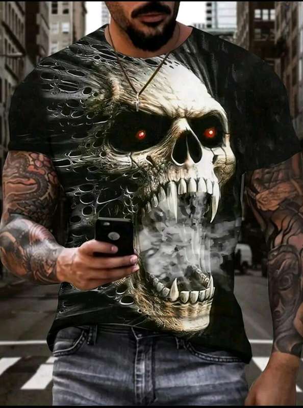 3 D printed skull T shirt