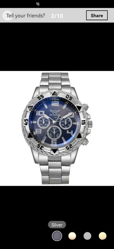 Men`s ZHOwe  Quartz Watch  With Cross pendant necklace