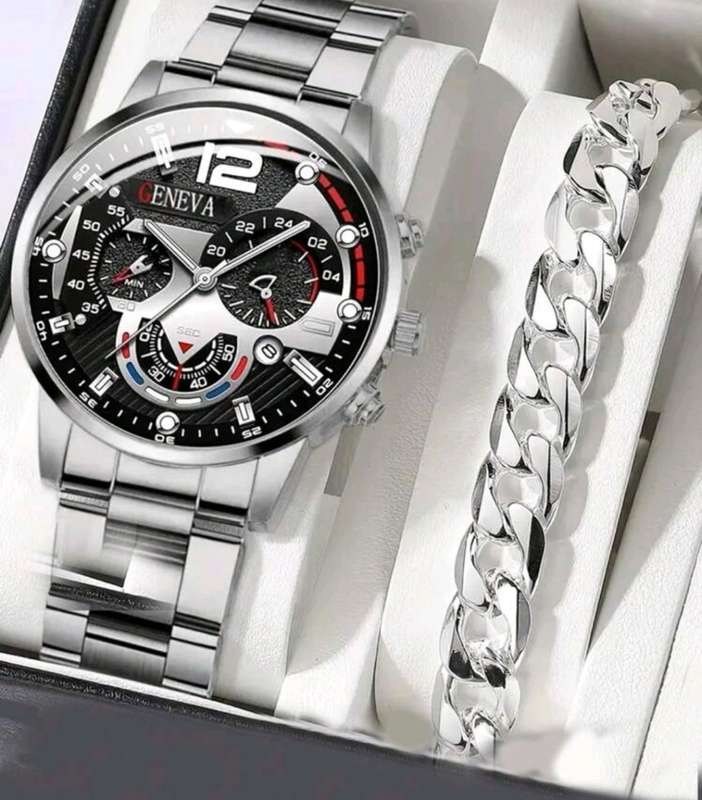 2pcs men Luxurious  Quartz Watch set for him