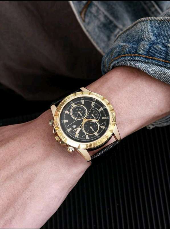3pc luxurious Men`s Watch Set...  Gold plated Lion Head Bracelet and necklace