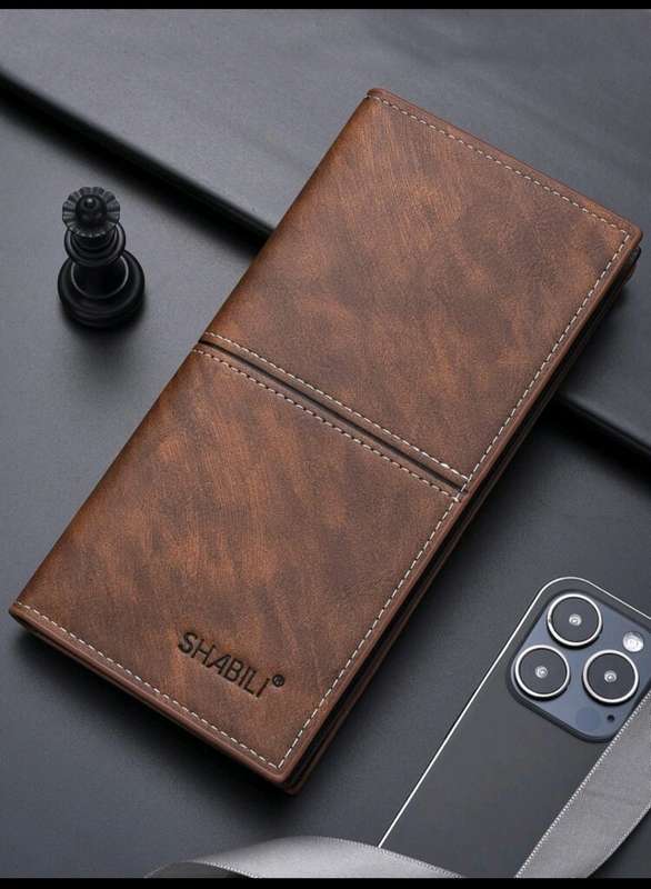 Men  shabili Leather Graphic Long Wallet Dad Gifts