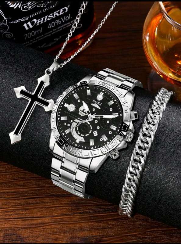 3pc luxurious business soki Quartz Watch set.