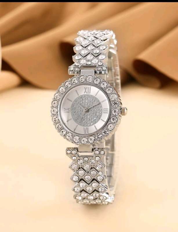 Luxurious diamond Geneva Quartz watch set for her 3piece