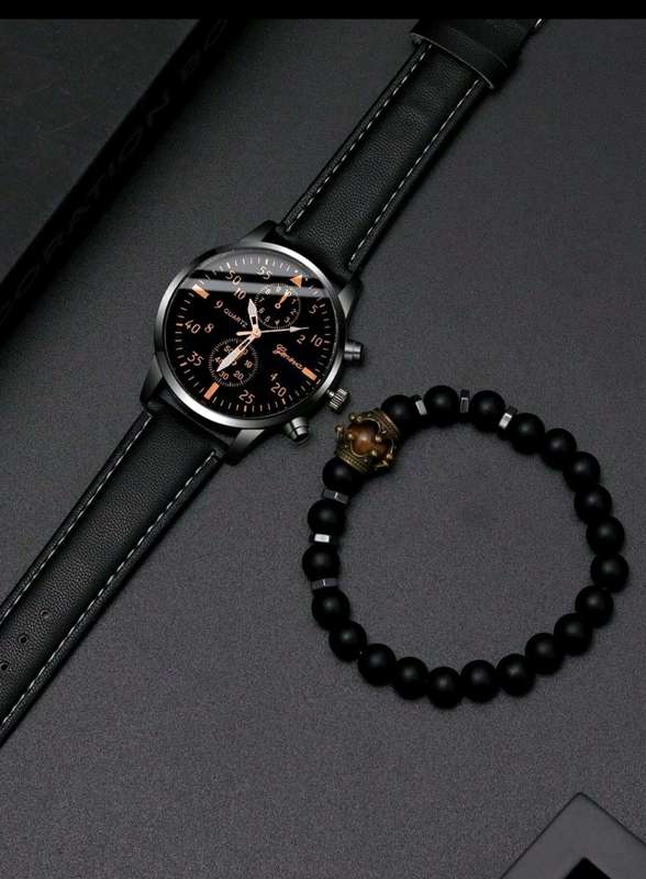 2pc luxurious Men`s Business Quartz Watch set