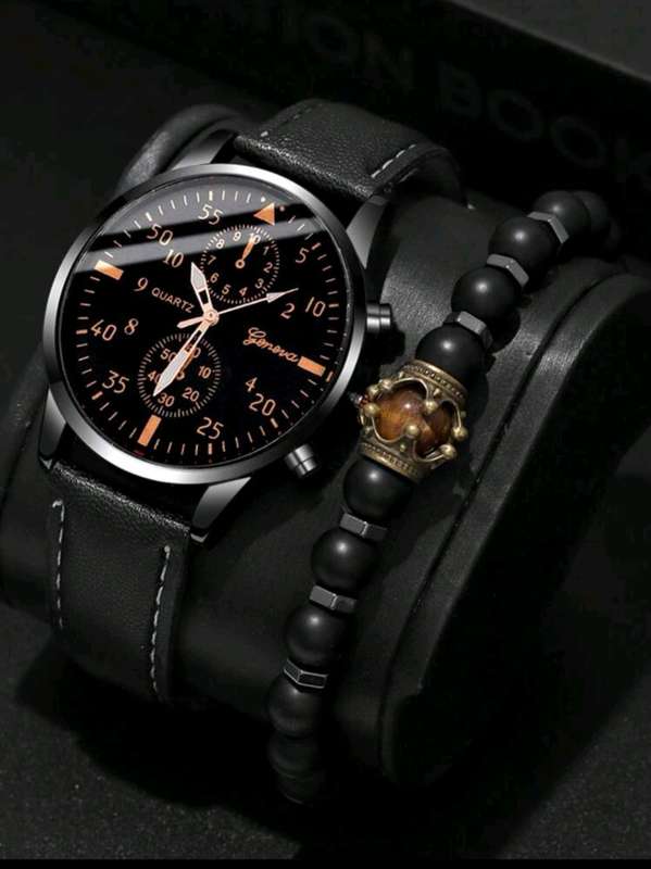 2pc luxurious Men`s Business Quartz Watch set