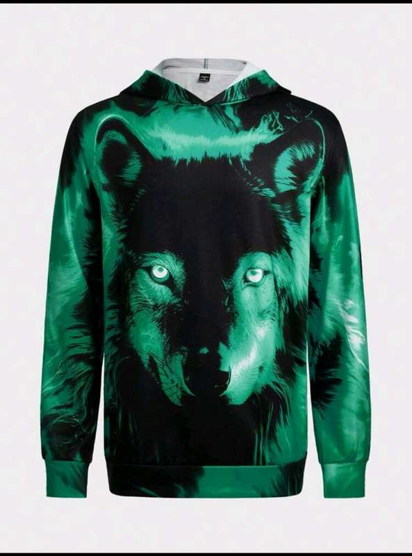 Wow amazing luxurious Men`s wolf printed 3D hoodie jacket