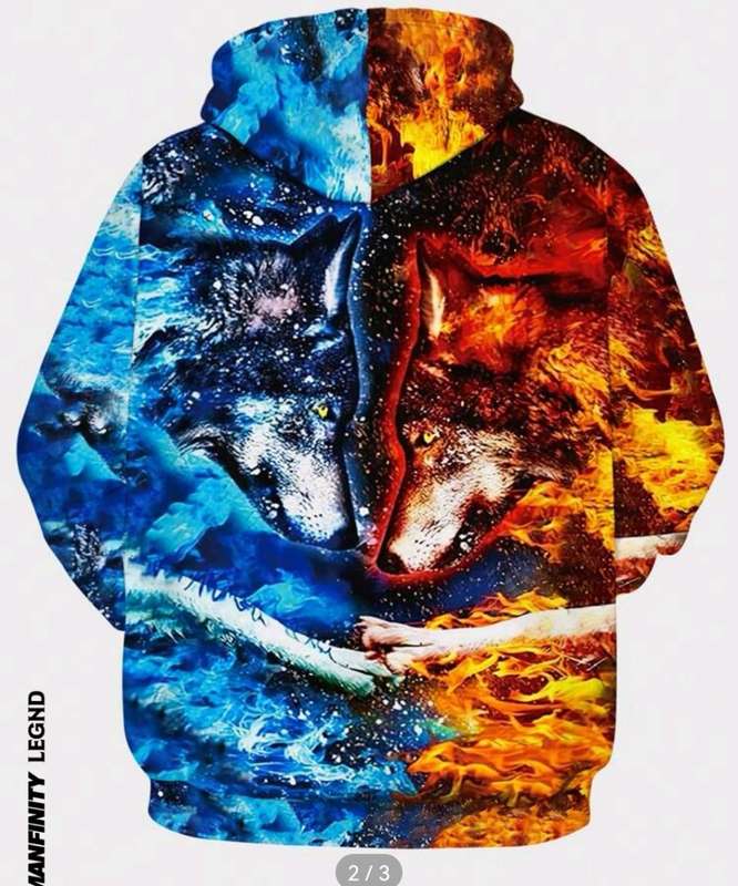 Wow amazing luxurious Men`s 3D wolf printed hoodie