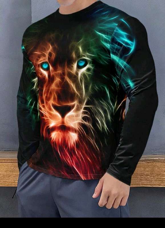 Wow amazing luxurious Men`s lion print 3 D T shirts