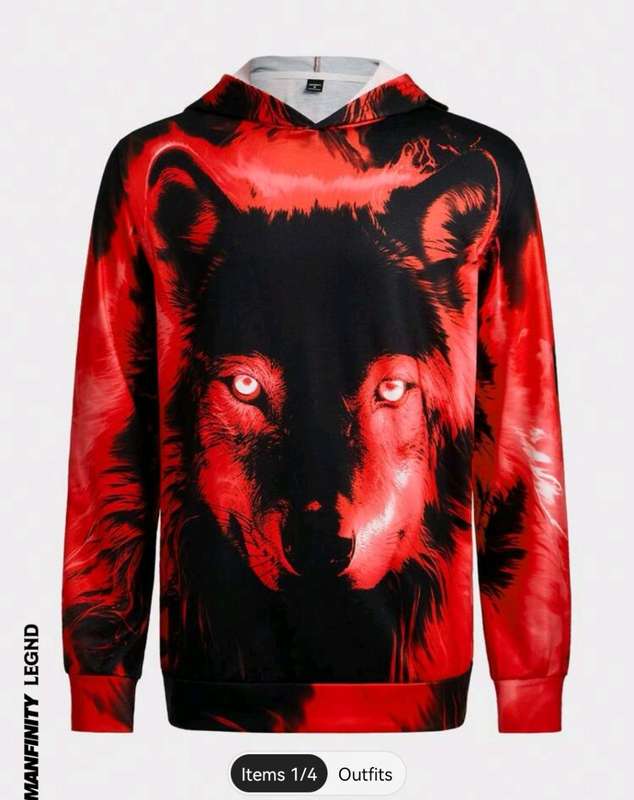 Wow amazing luxurious luxurious Men`s 3D wolf printed hoodie jacket