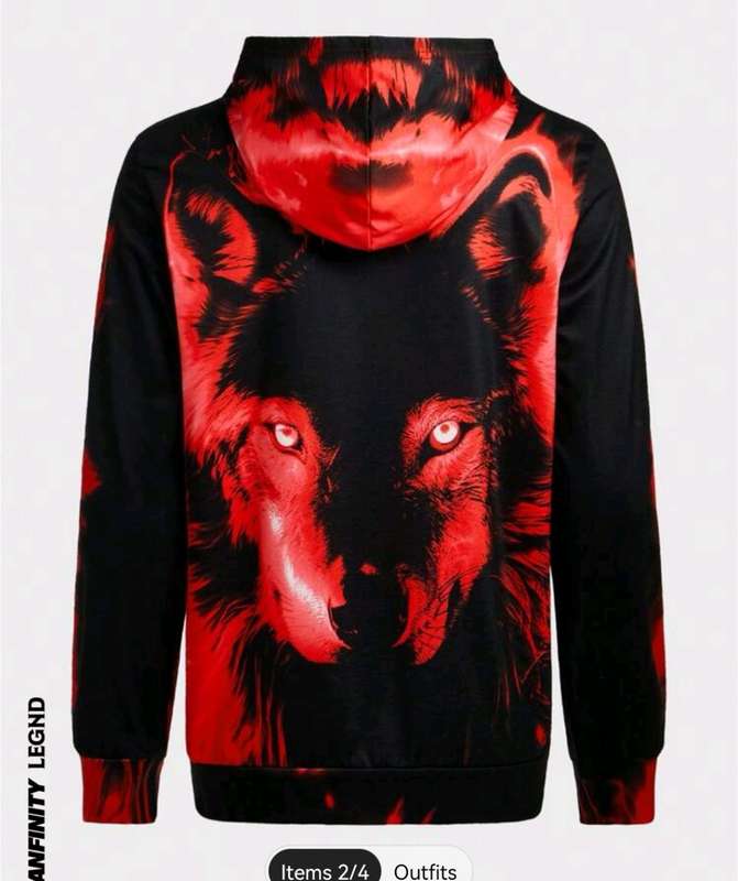 Wow amazing luxurious luxurious Men`s 3D wolf printed hoodie jacket