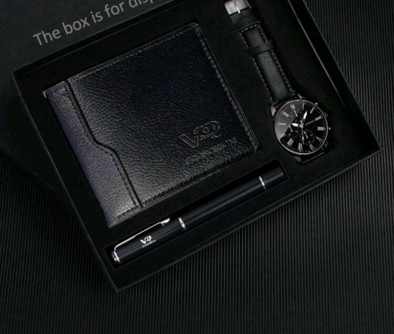 Wow amazing luxurious Men's  Quartz Watch  giftset wit wallet en pen