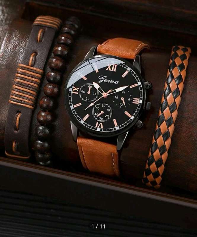 4pcs men's luxurious Quartz Watch set