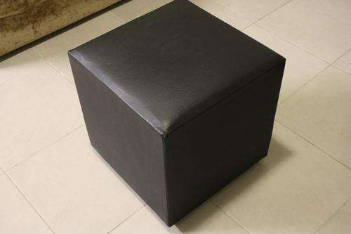FAUX LATHER OTTOMAN
