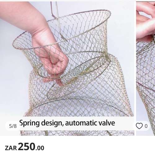 Spring Door Trap Basket Foldable Steel Wire Fish Basket