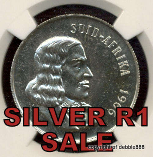SILVER 1 RAND SALE !!!!!***1966 ENGLISH - MS63 !!!