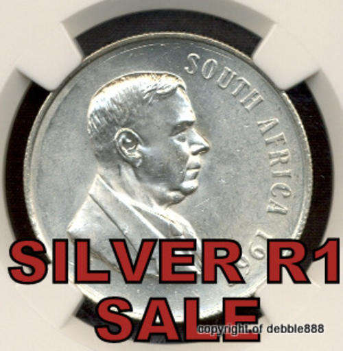 SILVER 1 RAND SALE !!!!! ***1967 - Dr Verwoerd - ENGLISH - AU 58 !!!