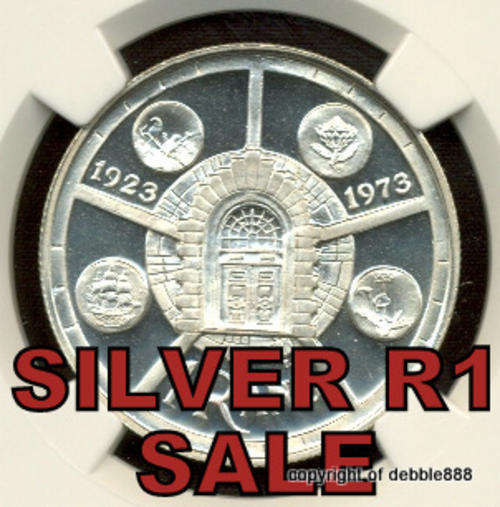 SILVER 1 RAND SALE !!! 1974 - Pretoria Mint Anniversary -PF68 UC !!! 2ND HIGHEST !!! ONLY 3 BETTER