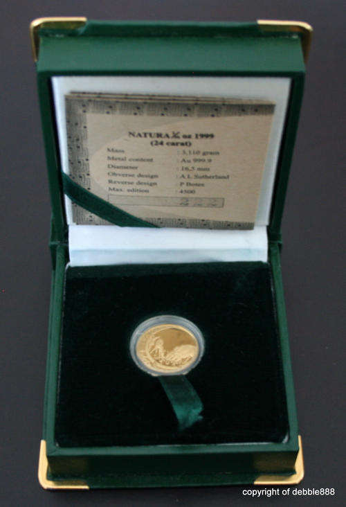 1999 NATURA - KUDU - 1/10th oz 24ct GOLD - Monarchs of Africa Series !!! INVEST IN GOLD