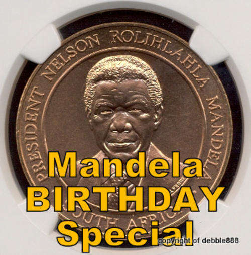 !!! USA 1998 Bronze Medal - Nelson Mandela !!! MS67 RD !!! HIGH GRADE !!!