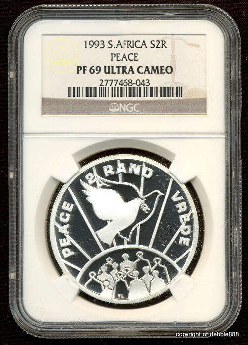 !!! 1993 PEACE - R2 - PF69 ULTRA CAMEO - FINEST KNOWN !!! 1 OZ STERLING SILVER !!!