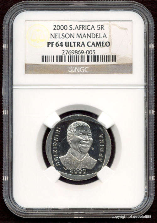 RARE !!!!! PF64 ULTRA CAMEO !!! Mandela 2000 "Smiley" R5 !!! (PROOF - NOT PL !!!)