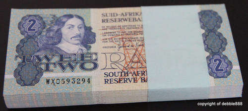 100 x REPLACEMENT (WX prefix) UNC TWO RANDS in SEQUENCE !!! GPC DE KOCK - 1989 - THIRD ISSUE - A/E
