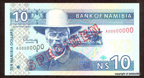 !!! SPECIMEN NOTE !!! TEN NAMIBIAN DOLLARS - 2001 - BANK OF NAMIBIA