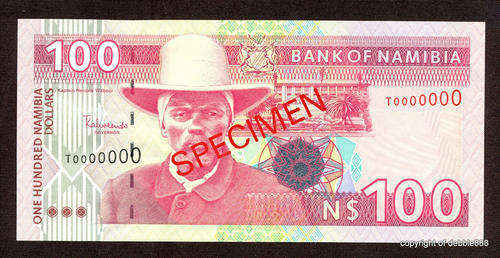 !!! SPECIMEN NOTE !!! ONE HUNDRED NAMIBIAN DOLLARS - 1999 - BANK OF NAMIBIA