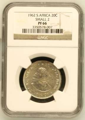 PROOF SALE ### 1962 20c *** graded PF66 small *** 1 graded better