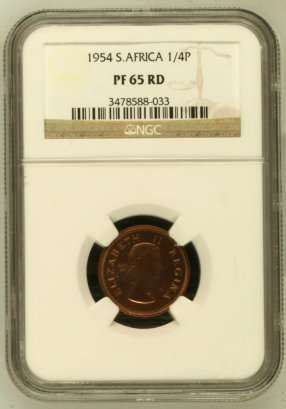 1954*** 1/4P *** PF65RD ***scarcest colour in 1/4P