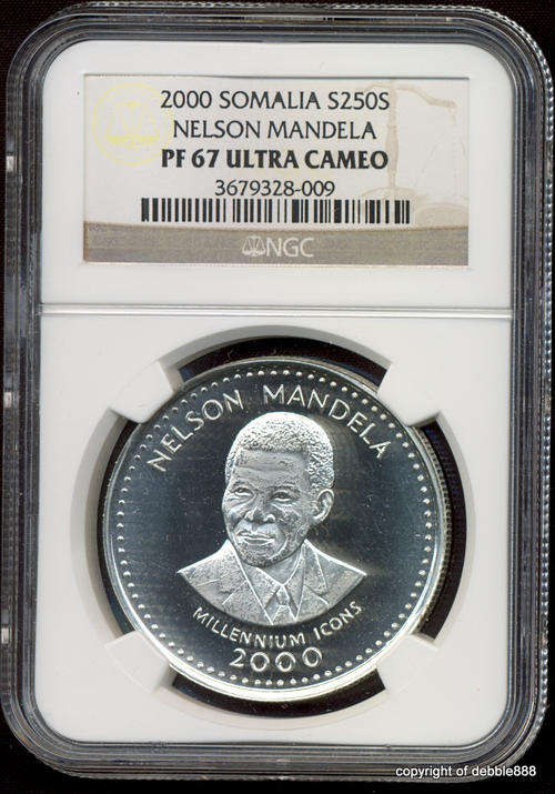 !!! PF67 UC !!! MANDELA - SILVER S250S Somalia 2000 !!! The 250S is very difficult to find
