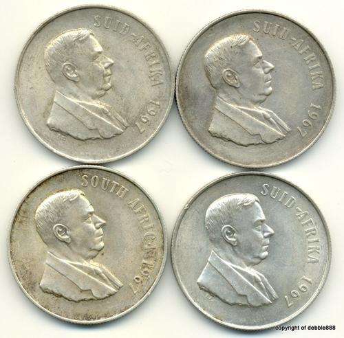 4 x 1967 Silver R1's *** AU to Unc *** bid per coin