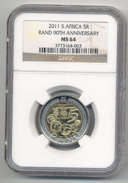 2 x MS64 SARB 90th Anniversary 2011 R5 ***  Build your set; bid per coin