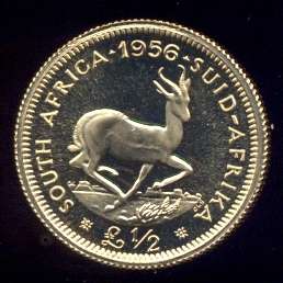 1956 GOLD HALF POUND *** Ten shillings *** 22crt *** QEII Series *** only 508 minted