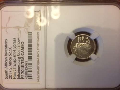 2017 *** Silver 2.5c 2017 *** Heart transplant Flypress Johannesburg ***PF70 *** perfect coin
