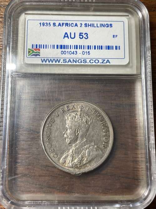 1935 2 shilling AU53