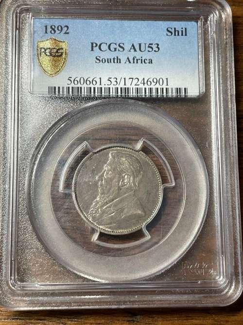 1892 Zar Shilling pcgs graded AU53