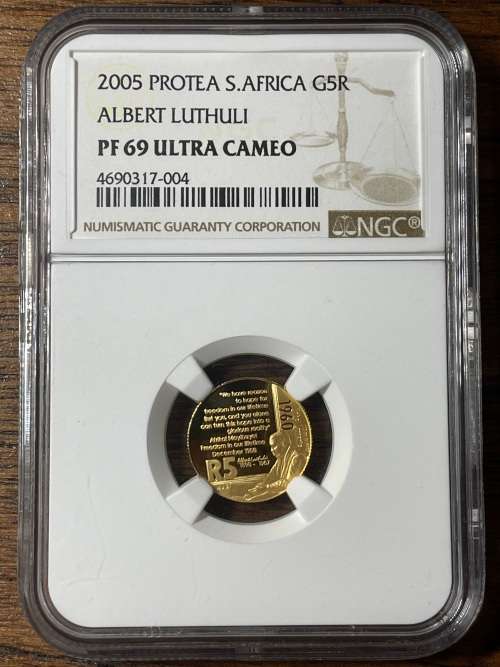 2005 Protea Gold G5R Albert Luthuli PF69 Ultra Cameo - Crazy R1 Start - Don't miss out!