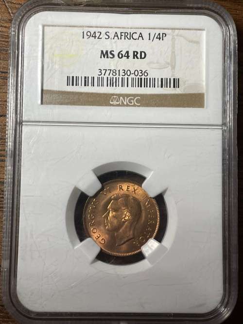 1942 1/4 NGC graded MS64RD brilliant incirculated