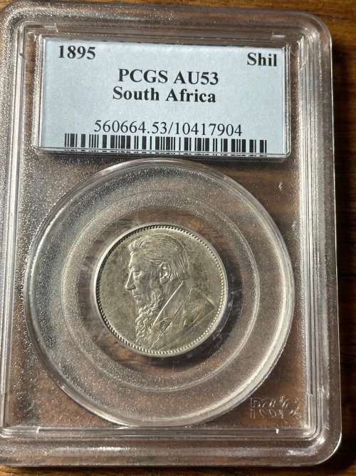 1895 shilling PCGS graded AU53
