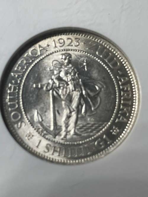 1923 1 shilling  Bakewell collection MS62 NGC graded  uncirculated